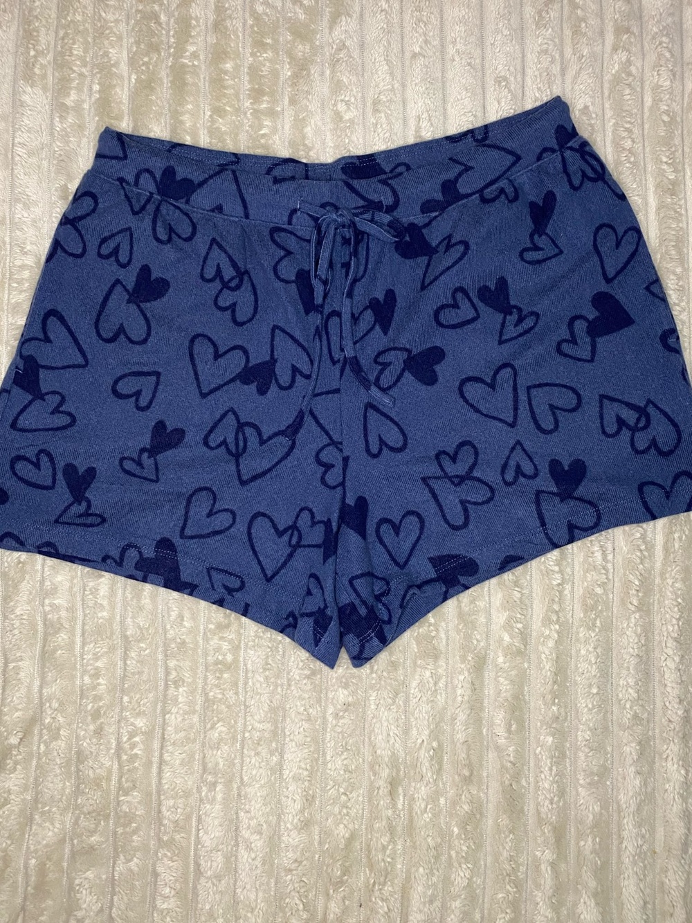 Jasmine & Ginger Navy Heart Print Lounge Shorts